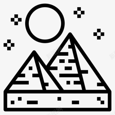 金字塔埃及地标图标图标