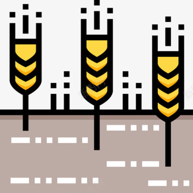谷物在村庄4线性颜色图标图标
