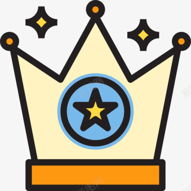 皇冠奖励8线性颜色图标图标
