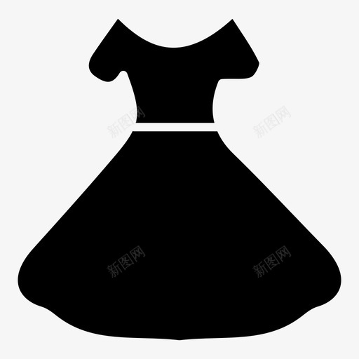 服装时装婚纱图标svg_新图网 https://ixintu.com 婚纱 时装 时装和服装填充 服装
