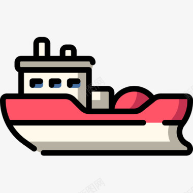 船运输90线颜色图标图标