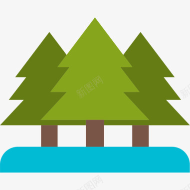 松树冬季运动2平坦图标图标