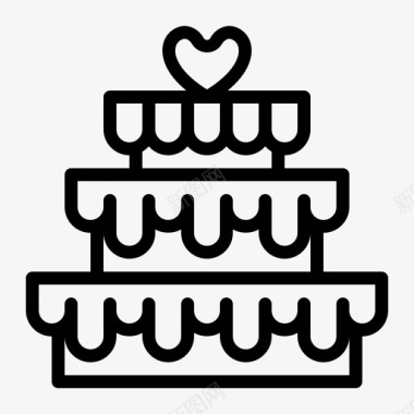 婚礼蛋糕生日蛋糕派对图标图标