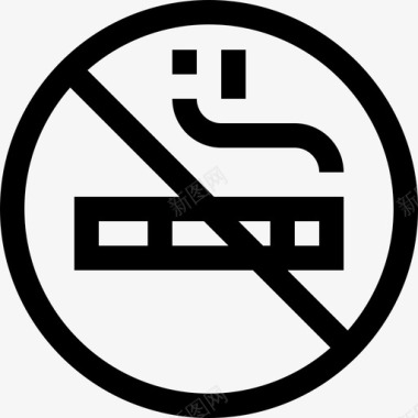 禁止吸烟城市公园6号直线型图标图标