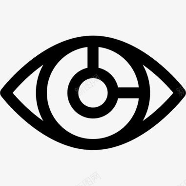 眼睛扫描互联网技术6线性图标图标