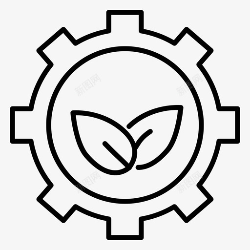 环境齿轮生态图标svg_新图网 https://ixintu.com 树叶 环境 生态 自然 齿轮
