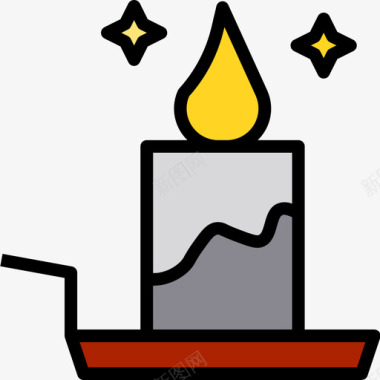 蜡烛万圣节118线性颜色图标图标