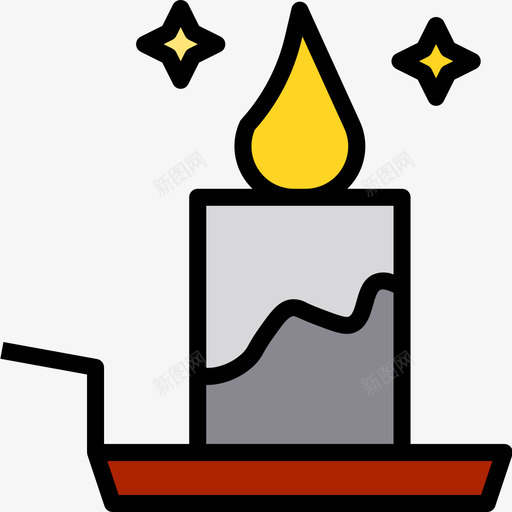 蜡烛万圣节118线性颜色图标svg_新图网 https://ixintu.com 万圣节118 线性颜色 蜡烛