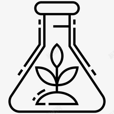 草药瓶芳香疗法生态图标图标