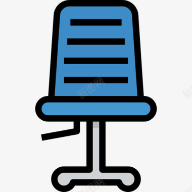 办公椅84号办公室线性颜色图标图标