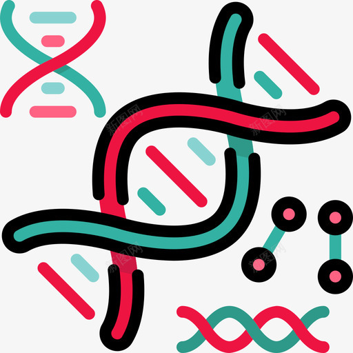 Dna医学136线状颜色图标svg_新图网 https://ixintu.com Dna 医学136 线状颜色