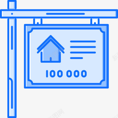 信号房地产62蓝色图标图标