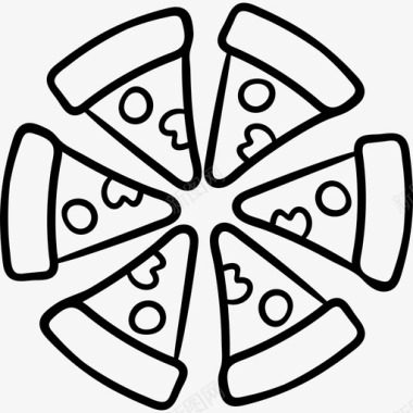 披萨生日68黑色图标图标