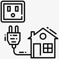 住宅用电家用电生态住宅节能图标高清图片