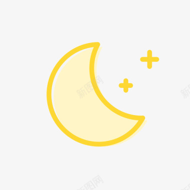 夜间晴，月亮图标