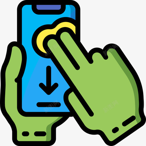智能手机6号手线性颜色图标svg_新图网 https://ixintu.com 6号手 智能手机 线性颜色