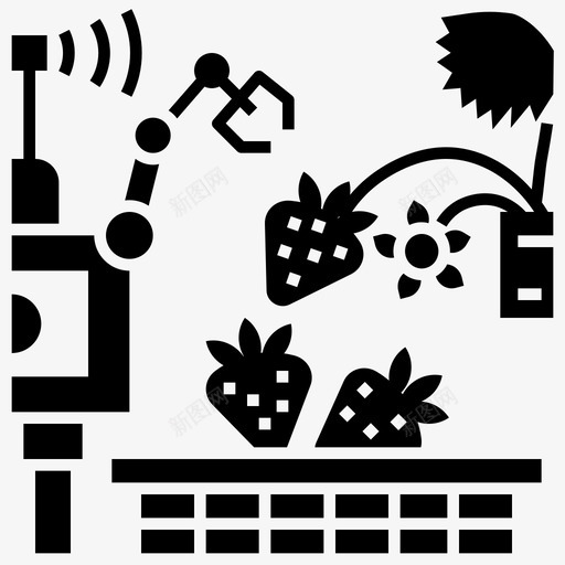 自动收割农业机器人图标svg_新图网 https://ixintu.com 农业 未来农业字形 机器人 自动收割
