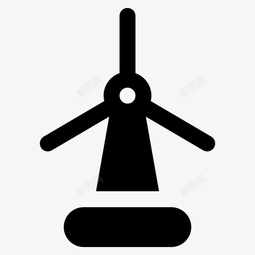 风力涡轮机生态能源图标svg_新图网 https://ixintu.com 动力 生态 能源 能量铭文 风力涡轮机