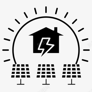 太阳能电力太阳能电池板图标图标