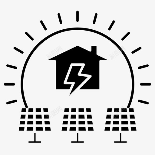 太阳能电力太阳能电池板图标svg_新图网 https://ixintu.com 太阳能 太阳能电池板 电力