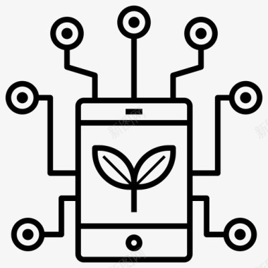 农场应用数据科学图标图标