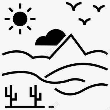沙漠沙漠平原地形图标图标