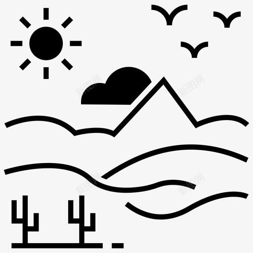 沙漠沙漠平原地形图标svg_新图网 https://ixintu.com 地形 撒哈拉沙漠 景观 沙漠 沙漠平原 自然景观雕文图标包