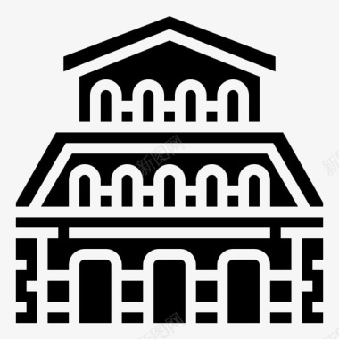 比萨大教堂建筑地标图标图标