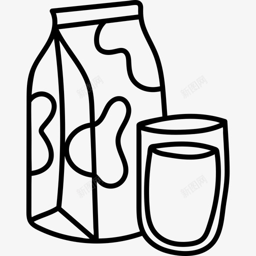 牛奶面包店64黑色图标svg_新图网 https://ixintu.com 牛奶 面包店64 黑色