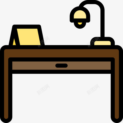 书桌家具83线性颜色图标svg_新图网 https://ixintu.com 书桌 家具83 线性颜色