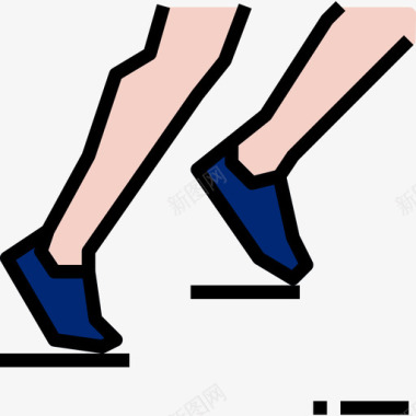 跑步健康7线性颜色图标图标