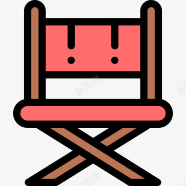 导演椅艺术工作室9线性颜色图标图标