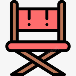 艺术椅导演椅艺术工作室9线性颜色图标高清图片