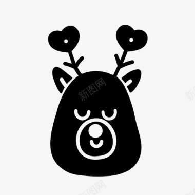 鹿动物圣诞节图标图标