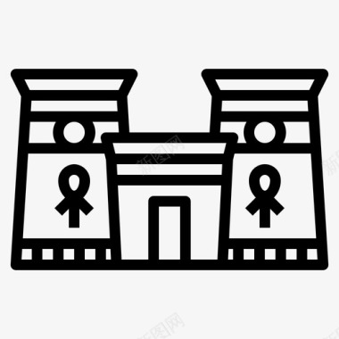 神庙古董建筑图标图标