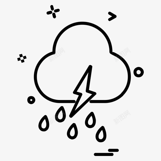 天气下雨雷雨图标svg_新图网 https://ixintu.com 下雨 天气 愉快的天气 雷雨