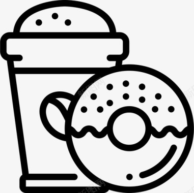 甜甜圈5号咖啡厅直线型图标图标