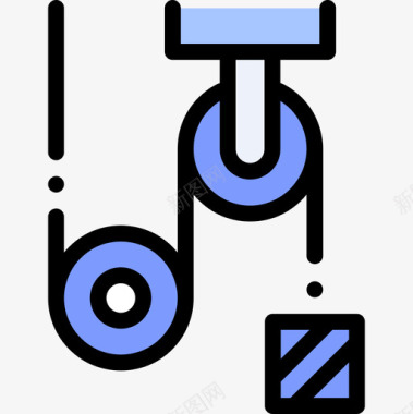滑轮物理13线性颜色图标图标