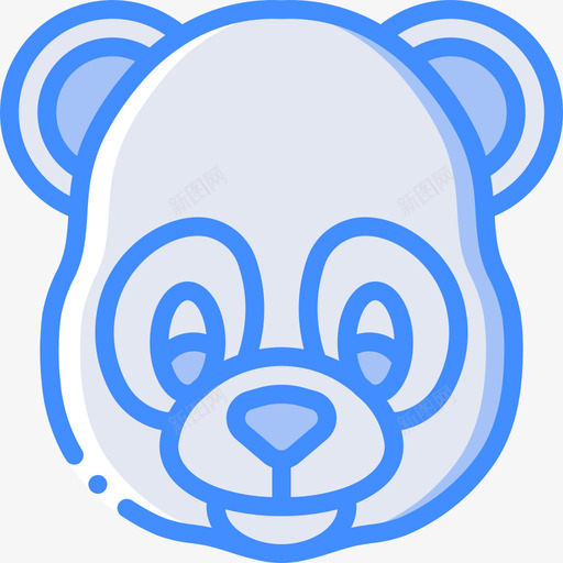 熊猫动物40蓝色图标svg_新图网 https://ixintu.com 动物40 熊猫 蓝色
