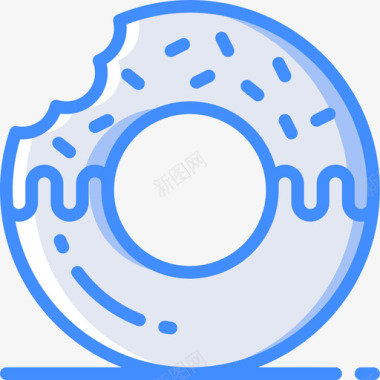 甜甜圈快餐42蓝色图标图标