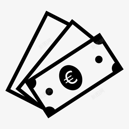 一捆欧元现金货币图标svg_新图网 https://ixintu.com 一捆欧元 现金 纸币 货币 金融