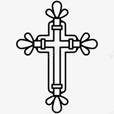 基督教十字架东正教祈祷图标图标