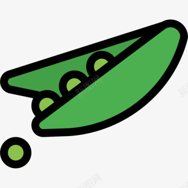 豌豆蔬菜和种子线形颜色图标图标