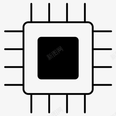 微芯片电路处理器图标图标