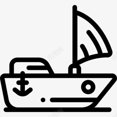 帆船运输86直线图标图标