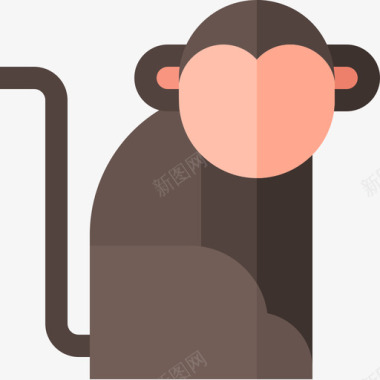 猴子生物学4扁平图标图标