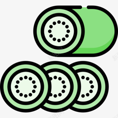 黄瓜烹饪47线形颜色图标图标