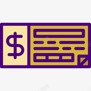 支票商业和金融38线颜色图标图标