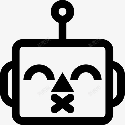可爱的机器人吻化身表情符号图标svg_新图网 https://ixintu.com 化身 可爱的机器人吻 嘴巴 机器 表情符号