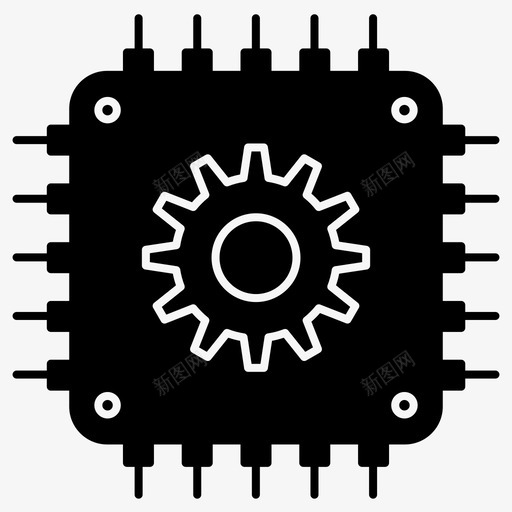 电路ic处理器图标svg_新图网 https://ixintu.com ic 处理器 电路